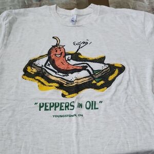 White Graphic T-Shirt with Peppers Design